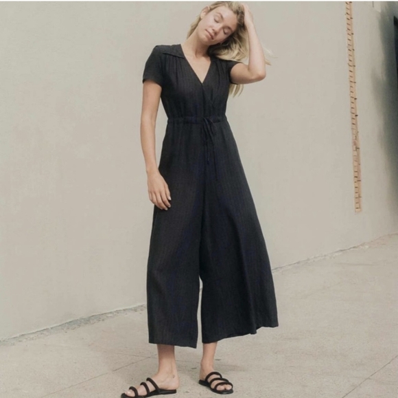 CHRISTY DAWN The Dawn Noir Jumper Wide-Leg Linen Jumpsuit - Picture 3 of 13